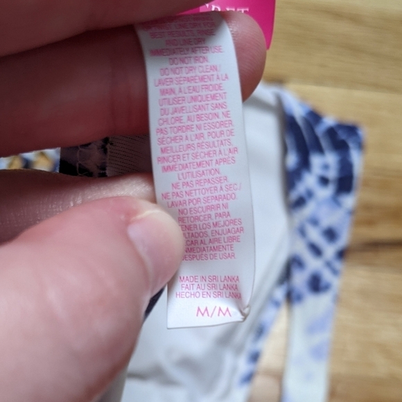 Victoria's Secret Bandeau Fringe Bikini Top in Blue Tie Dye Size Medium - Picture 6 of 8